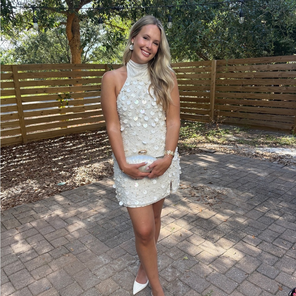 ASOS Ivory Sequin Halter Set